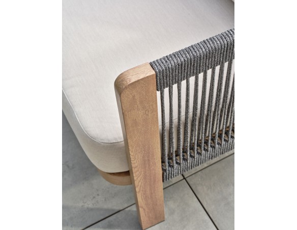 Salon bas de jardin en aluminium - effet bois - JESPAR