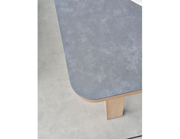 Salon bas de jardin en aluminium - effet bois - JESPAR