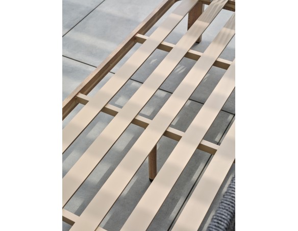 Salon bas de jardin en aluminium - effet bois - JESPAR