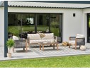 Salon bas de jardin en aluminium - effet bois - JESPAR
