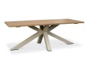 Table de jardin KELIA grège 220 cm, design moderne, plateau effet bois, 8 personnes, 100 % outdoor.