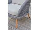 Salon bas de jardin alu et corde Olefin - EFFET BOIS