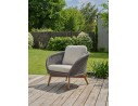 Salon bas de jardin alu et corde Olefin - EFFET BOIS