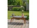 Salon bas de jardin alu et corde Olefin - EFFET BOIS