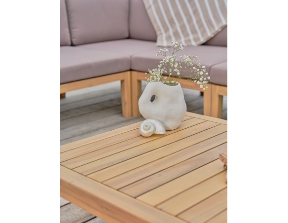 Salon de jardin d'angle 5 places modulable en bois d'acacia et corde tissée - Rosybrown - JORDA