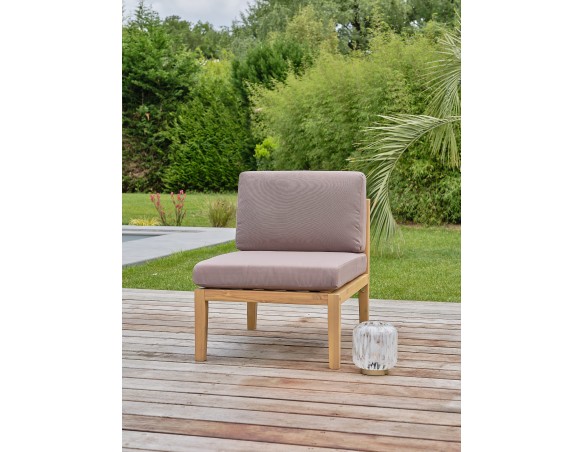 Salon de jardin d'angle 5 places modulable en bois d'acacia et corde tissée - Rosybrown - JORDA