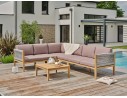 Salon de jardin d'angle 5 places modulable en bois d'acacia et corde tissée - Rosybrown - JORDA