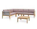 Salon de jardin d'angle 5 places modulable en bois d'acacia et corde tissée - Rosybrown - JORDA