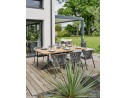Ensemble repas de jardin anthracite avec 6 fauteuils - KELIA