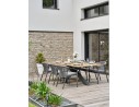 Ensemble repas de jardin anthracite avec 6 fauteuils - KELIA