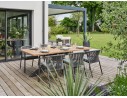 Ensemble repas de jardin anthracite avec 6 fauteuils - KELIA