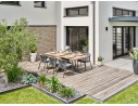 Ensemble repas de jardin anthracite avec 6 fauteuils - KELIA