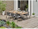 Ensemble repas de jardin anthracite avec 6 fauteuils - KELIA