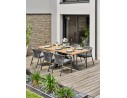 Ensemble repas de jardin anthracite avec 6 fauteuils - KELIA