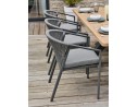 Ensemble repas de jardin anthracite avec 6 fauteuils - KELIA
