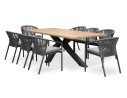 Ensemble repas de jardin anthracite avec 8 fauteuils - KELIA