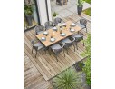 Ensemble repas de jardin anthracite avec 8 fauteuils - KELIA