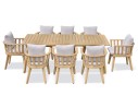 Ensemble repas de jardin en Acacia 8 fauteuils - LISO