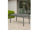 Table de jardin DANIA (160/210x90 cm) en aluminium et spraystone avec rallonge automatique - GRIS ANTHRACITE