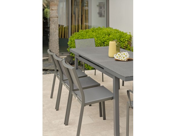 Salon de jardin 8 places avec plateau praystone extensible - DANIA