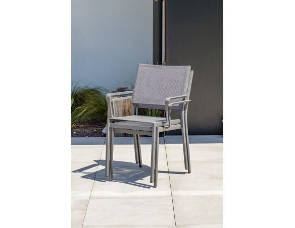 Salon de jardin 8 places avec plateau praystone extensible - DANIA