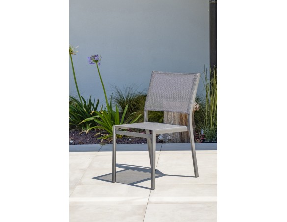 Salon de jardin 4 chaises avec plateau praystone extensible - DANIA
