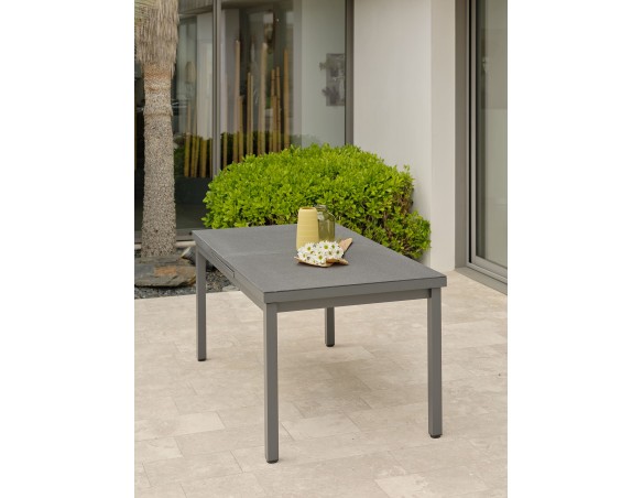 Salon de jardin 4 chaises avec plateau praystone extensible - DANIA
