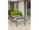 Salon de jardin 4 chaises avec plateau praystone extensible - DANIA
