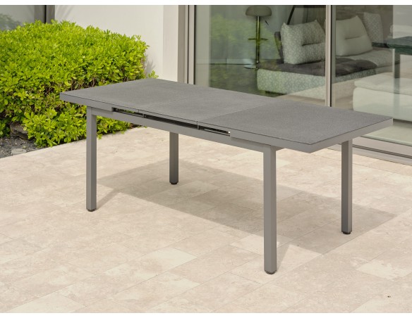 Salon de jardin 4 chaises avec plateau praystone extensible - DANIA