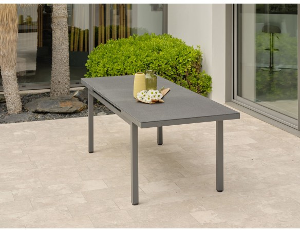 Salon de jardin 4 chaises avec plateau praystone extensible - DANIA