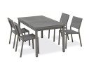 Salon de jardin 4 chaises avec plateau praystone extensible - DANIA