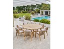 Ensemble repas de jardin SERENA (180x180 cm) 8 places en bois d'acacia - WOOD