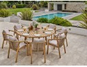 Ensemble repas de jardin SERENA (180x180 cm) 8 places en bois d'acacia - WOOD