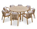 Ensemble repas de jardin SERENA (180x180 cm) 8 places en bois d'acacia - WOOD