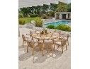 Ensemble repas de jardin SERENA (180x180 cm) 8 places en bois d'acacia - WOOD