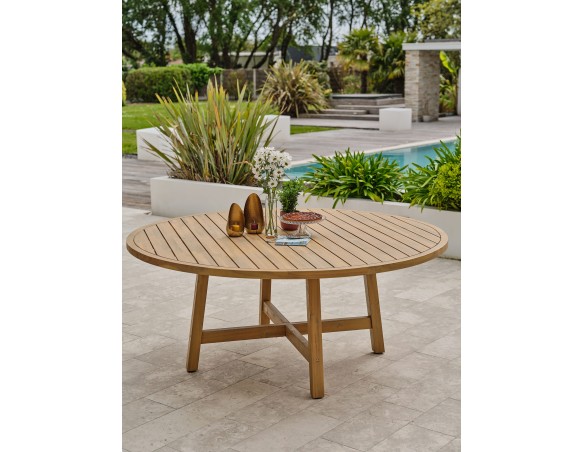 Ensemble repas de jardin SERENA (170x90 cm) 6 places en bois d'acacia - WOOD