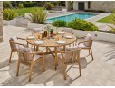 Ensemble repas de jardin SERENA (170x90 cm) 6 places en bois d'acacia - WOOD