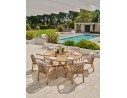 Ensemble repas de jardin SERENA (170x90 cm) 6 places en bois d'acacia - WOOD