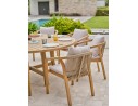 Ensemble repas de jardin SERENA (170x90 cm) 6 places en bois d'acacia - WOOD