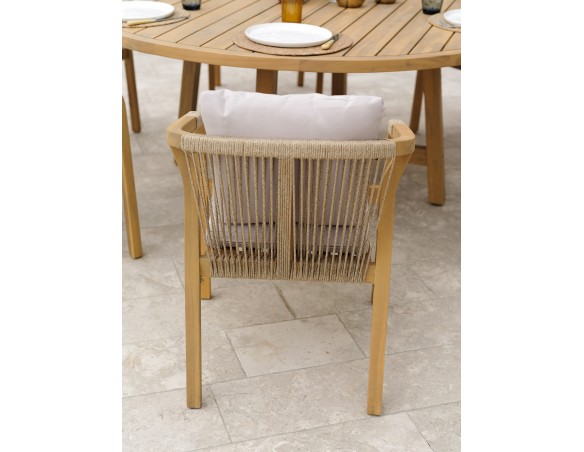Ensemble repas de jardin SERENA (170x90 cm) 6 places en bois d'acacia - WOOD