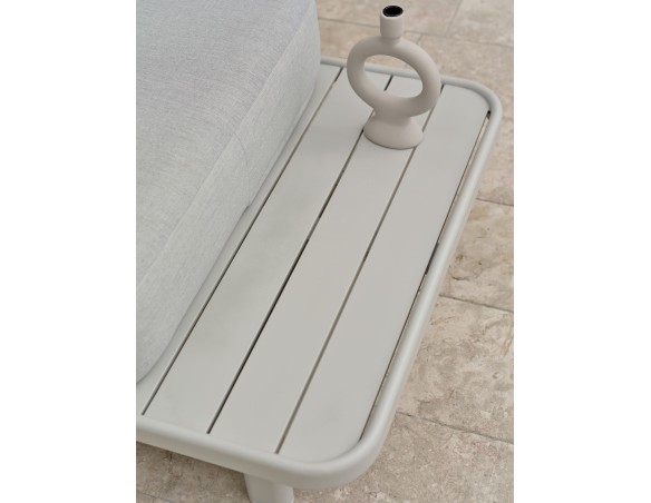Salon de jardin d'angle IRUN 6 places en corde tissée et aluminium - GRIS