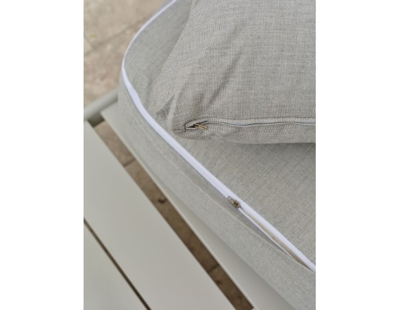 Salon de jardin d'angle IRUN 6 places en corde tissée et aluminium - GRIS