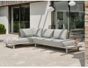 Salon de jardin d'angle IRUN 6 places en corde tissée et aluminium - GRIS
