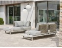 Salon de jardin d'angle IRUN 6 places en corde tissée et aluminium - GRIS