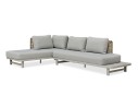 Salon de jardin d'angle IRUN 6 places en corde tissée et aluminium - GRIS