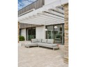 Salon de jardin d'angle IRUN 6 places en corde tissée et aluminium - GRIS