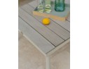 Salon de jardin d'angle OSAKA 5 places aluminium imitation bois gris et aluminium - BLANC