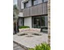 Salon de jardin d'angle OSAKA 5 places aluminium imitation bois gris et aluminium - BLANC