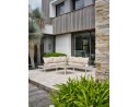 Salon de jardin d'angle OSAKA 5 places aluminium imitation bois gris et aluminium - BLANC