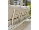 Salon de jardin d'angle OSAKA 5 places aluminium imitation bois gris et aluminium - BLANC